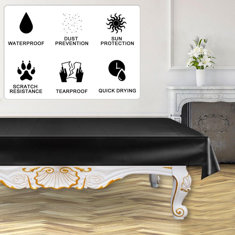 MoyanSuper Pool Table Cover PVC Waterproof Dustproof for 7/8/9 Ft Billiard/Pool Table ,Black,7 Feet - Image 4