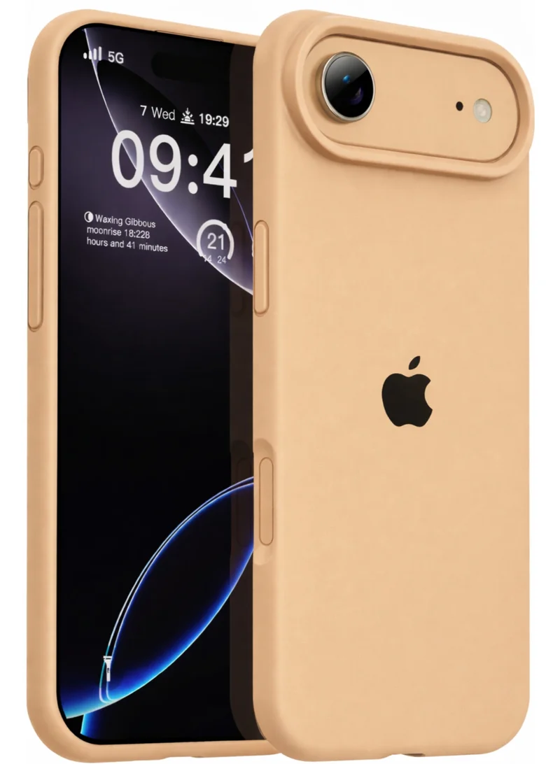 موبكوس جراب موبكوس الفاخر من السيليكون المغناطيسي مع شعار بني لهاتف آيفون 17 إير | ملمس ناعم كالحرير | حماية مقاومة للصدمات بمعايير عسكرية | توافق مغناطيسي قوي | غطاء أنيق ونحيف