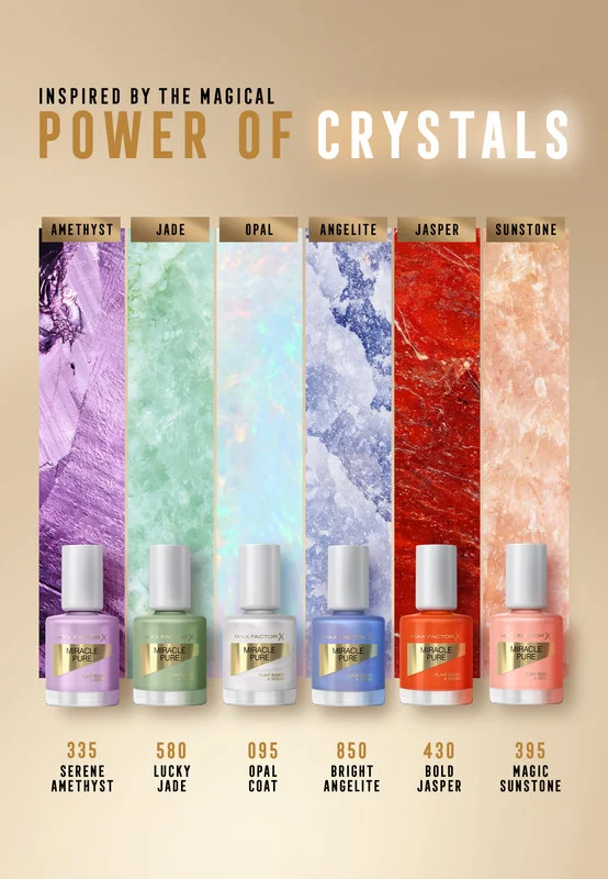 Max Factor Miracle Pure Nail Polish, Healing Crystal Collection - Opal Coat, 12ml