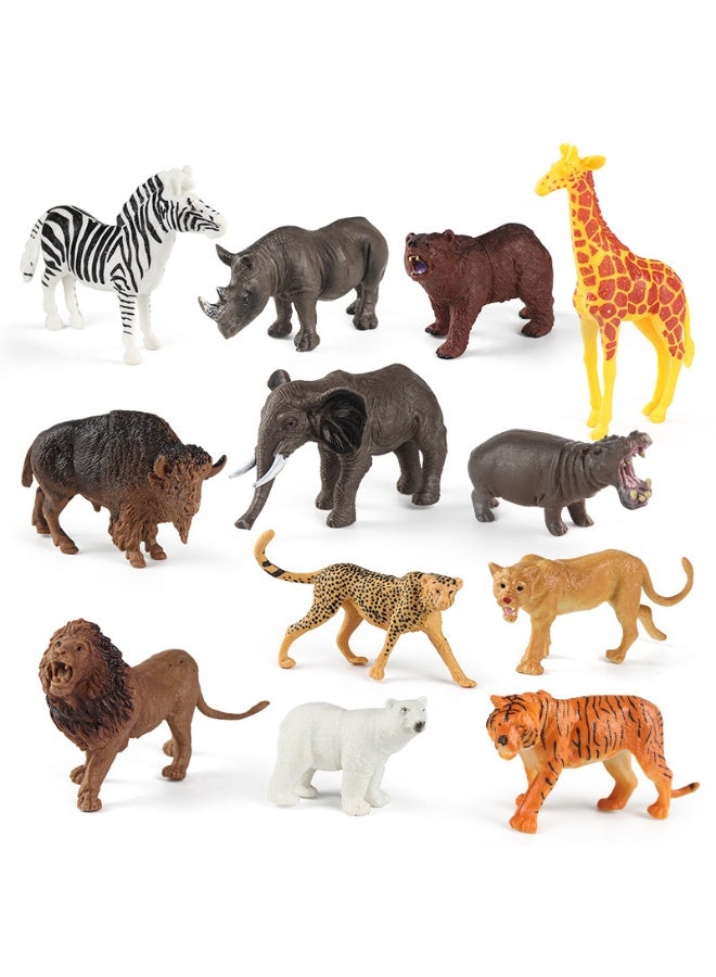 NIBEMINENT Kids' Realistic Wild Animal Toy Set for Cognitive Learning
