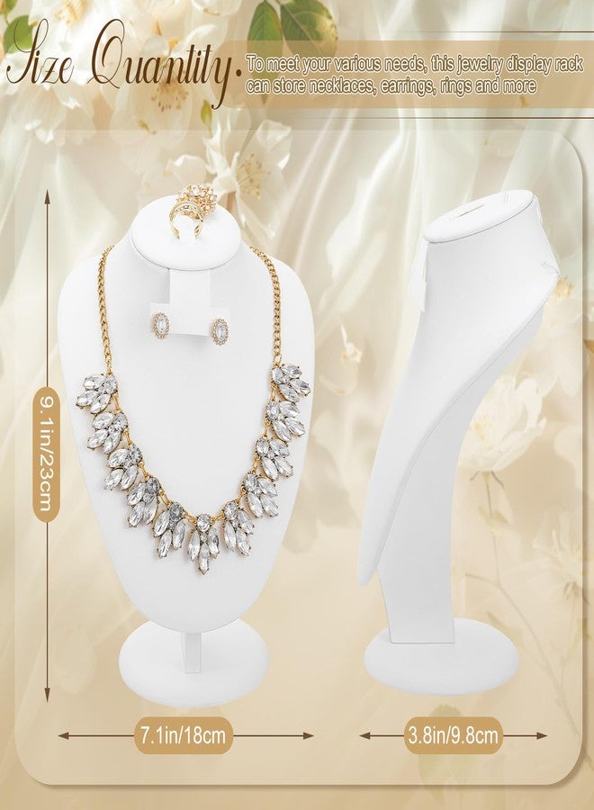 Youyole 3 Pcs White Leather Necklace Display Stand Necklace Jewelry Bust Jewelry Mannequin for Necklace Earrings Ring - Image 2
