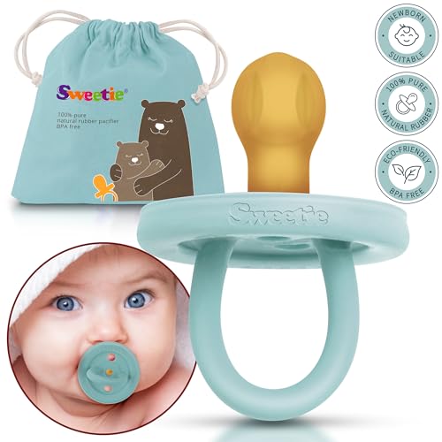 SWEETIE Rubber Turquoise Pacifier Natural Rubber Pacifier Rounded (12-18 Month, Turquoise) - Image 3