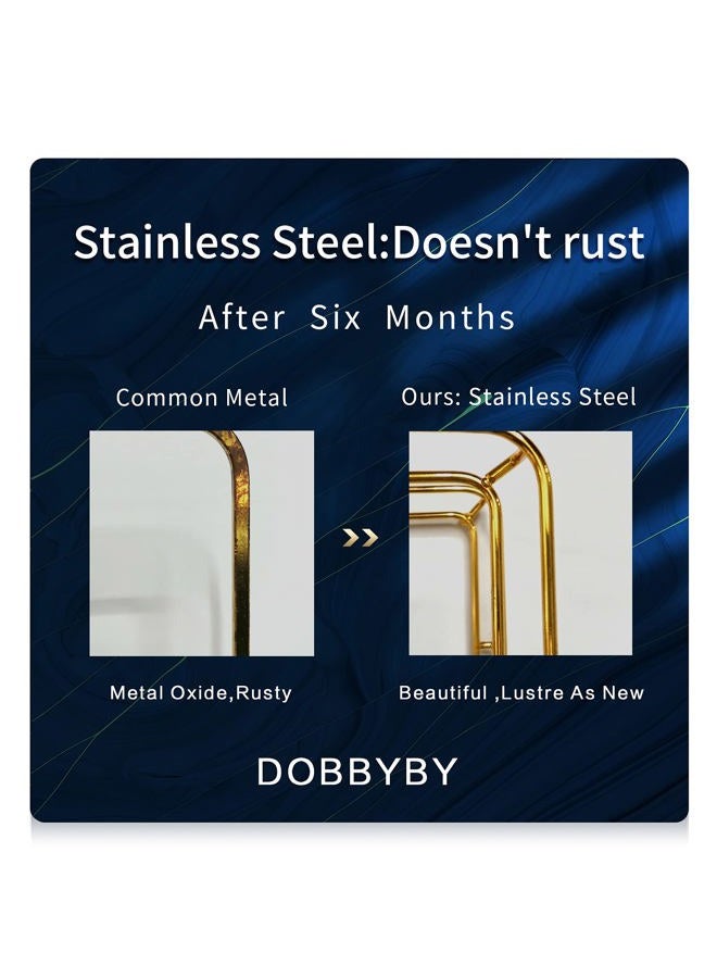 Dobbyby Vanity Tray Makeup Organizer Cosmetics Storage Bathroom Skincare Organizer Countertop Display Rack in Dresser Stainless Steel Shelf Marble Print Ceramic Trays - Image 4
