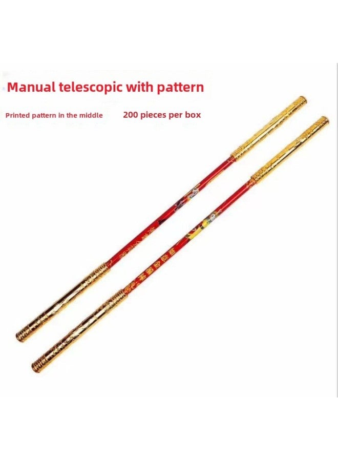 Travel Toys Children's Toys Monkey King Stainless Steel Ruyi Golden Hoop Stick Stall Toys-Color:Telescopic Gold Hoop [pattern]]  - Image 1