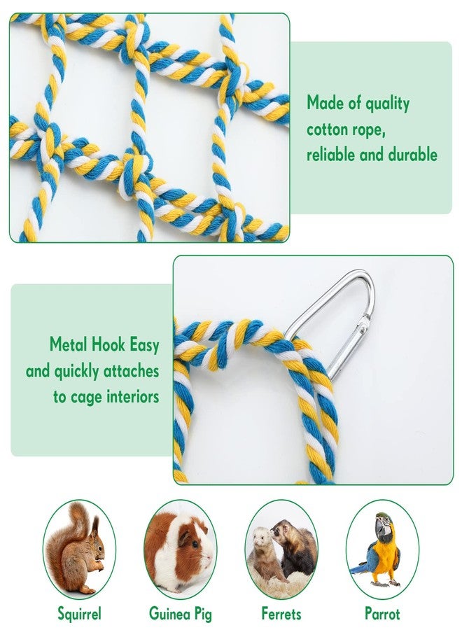 Berlune 6 Pcs Rat Ropes for Cage Rat Cage Accessories Climbing 12.6 x 9.84 Inch Bird Rope Toys for Pet Hammock Hamster Cotton Bridge Bird Ladder for Small Animal Habitat Play - Image 3