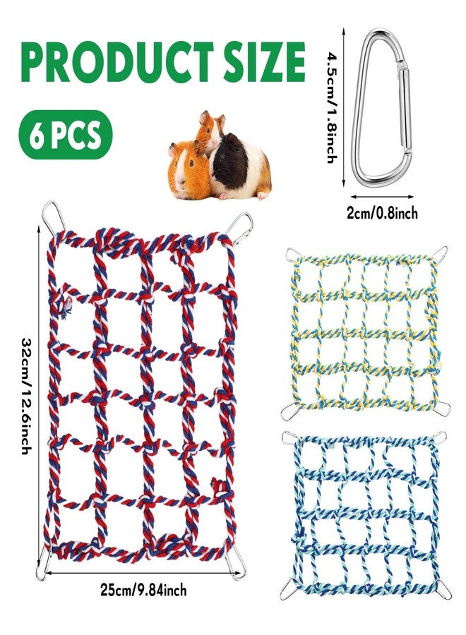 Berlune 6 Pcs Rat Ropes for Cage Rat Cage Accessories Climbing 12.6 x 9.84 Inch Bird Rope Toys for Pet Hammock Hamster Cotton Bridge Bird Ladder for Small Animal Habitat Play - Image 2