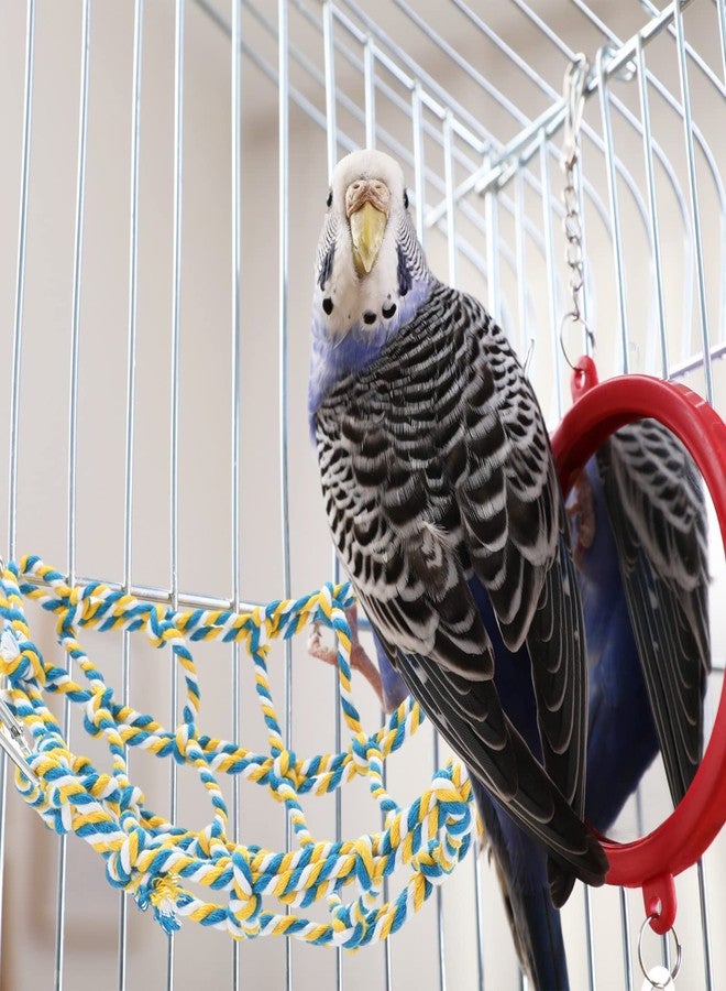 Berlune 6 Pcs Rat Ropes for Cage Rat Cage Accessories Climbing 12.6 x 9.84 Inch Bird Rope Toys for Pet Hammock Hamster Cotton Bridge Bird Ladder for Small Animal Habitat Play - Image 5