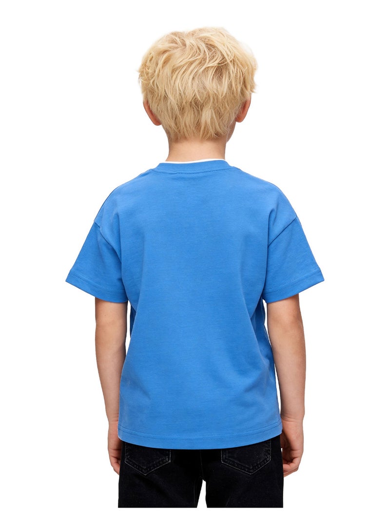 Andora Boys Printed "Scooter" Short Sleeves Tee - Blue - Image 3