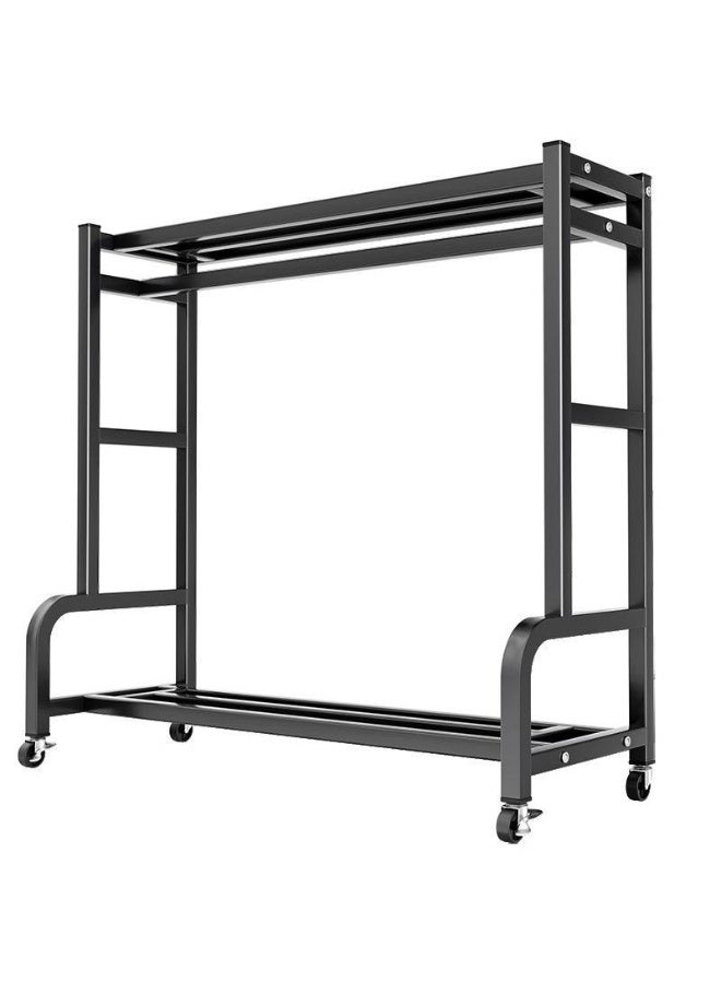 CityRiya-Long Coat Rack, Clothes Rack, Rolling Clothing Rack, Metal Garment Racks for Hanging Clothes, Freestanding Coat Rack, Closet Wardrobe Rack with Shoe Bench for Bedroom, Living Room, Black - Image 4