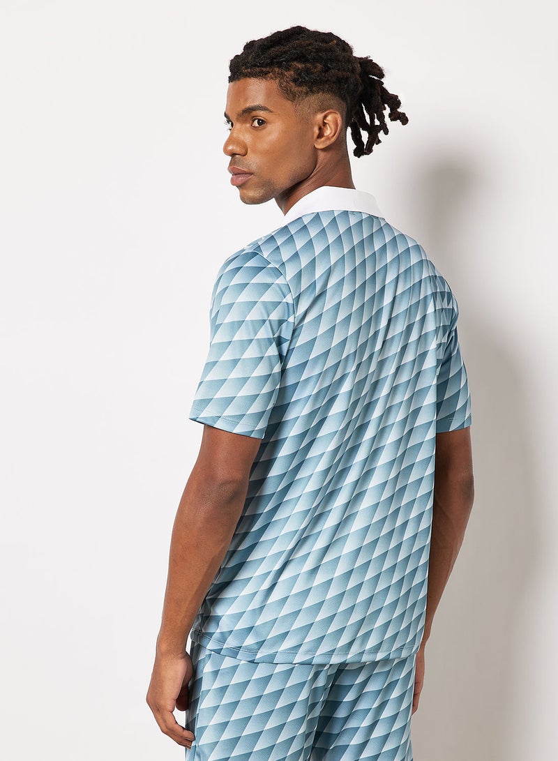 All-Over Print Collared T-Shirt