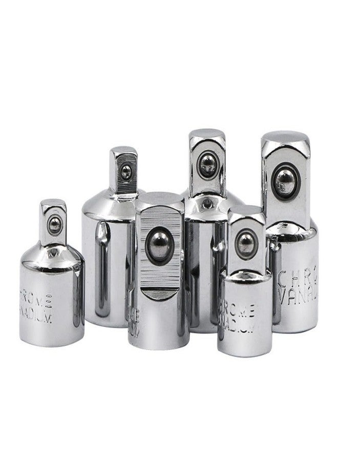 EMSTAR 6 PCS Socket Adapter and Reducer Set, 1/4", 3/8", 1/2" Chrome Vanadium Steel Ratchet/Socket Extension/Conversion Kit for Automotive - Image 1