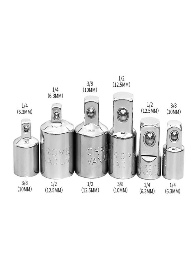 EMSTAR 6 PCS Socket Adapter and Reducer Set, 1/4", 3/8", 1/2" Chrome Vanadium Steel Ratchet/Socket Extension/Conversion Kit for Automotive - Image 2