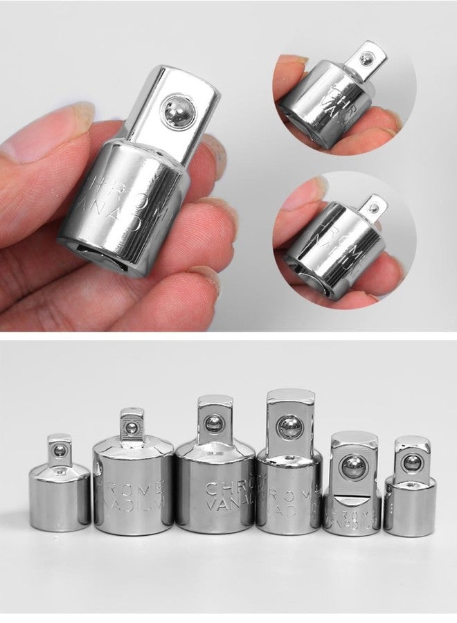 EMSTAR 6 PCS Socket Adapter and Reducer Set, 1/4", 3/8", 1/2" Chrome Vanadium Steel Ratchet/Socket Extension/Conversion Kit for Automotive - Image 4