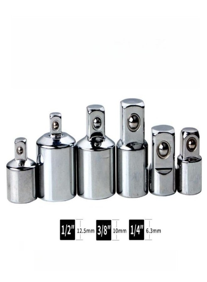 EMSTAR 6 PCS Socket Adapter and Reducer Set, 1/4", 3/8", 1/2" Chrome Vanadium Steel Ratchet/Socket Extension/Conversion Kit for Automotive - Image 3