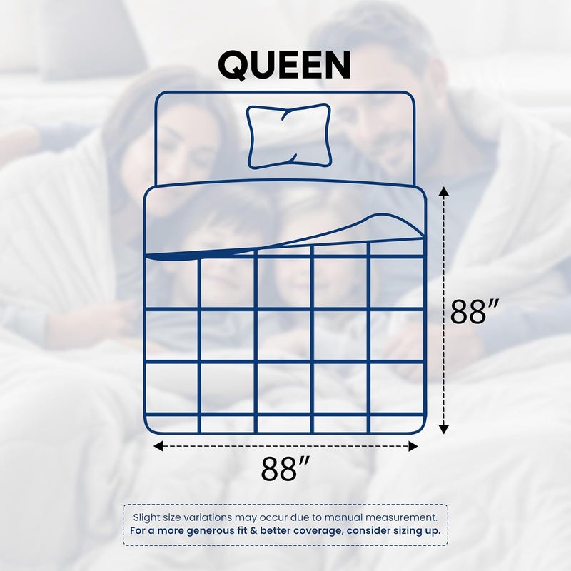 Utopia Bedding Comforters Queen Size, All Season Duvet Insert, Down Alternative Box Stitched Bed Comforter with Corner Tabs, Machine Washable (White) - Image 3