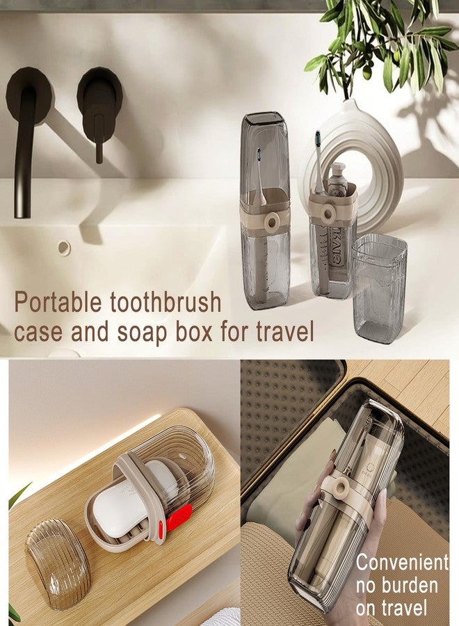 WOKNOW Toothbrush Travel Case and Soap Travel Case, Leakproof Soap Container with Cover, Portable Toothbrush Holder for Bathroom Storage, Camping, and Trip - Image 5
