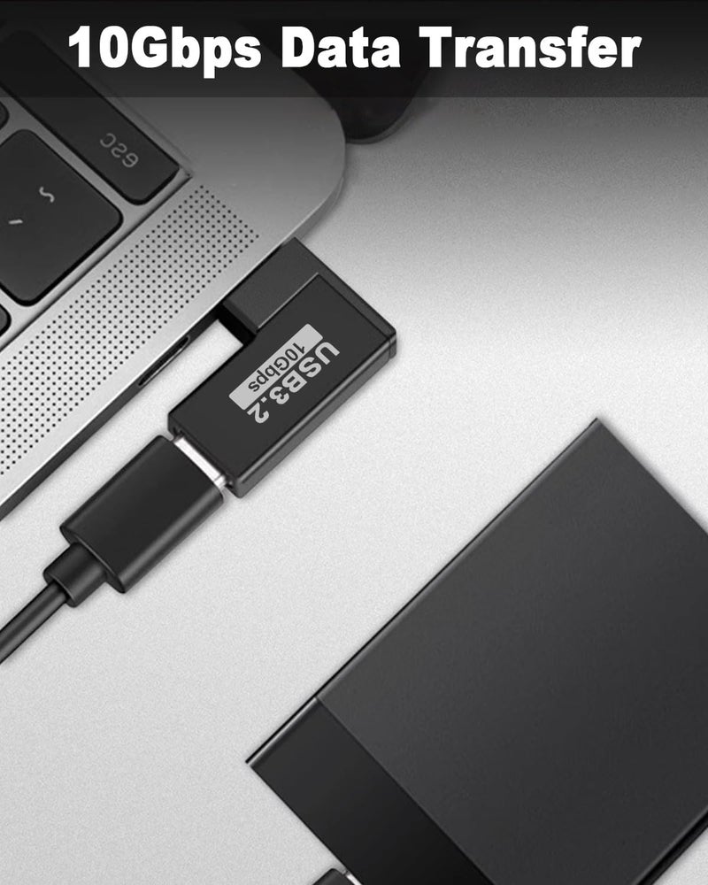 دوتك محول USB-C إلى USB-A بزاوية قائمة (4 قطع)، محول ذكر A إلى أنثى C بزاوية قائمة، موسع للكمبيوتر الشخصي واللابتوب. - Image 3