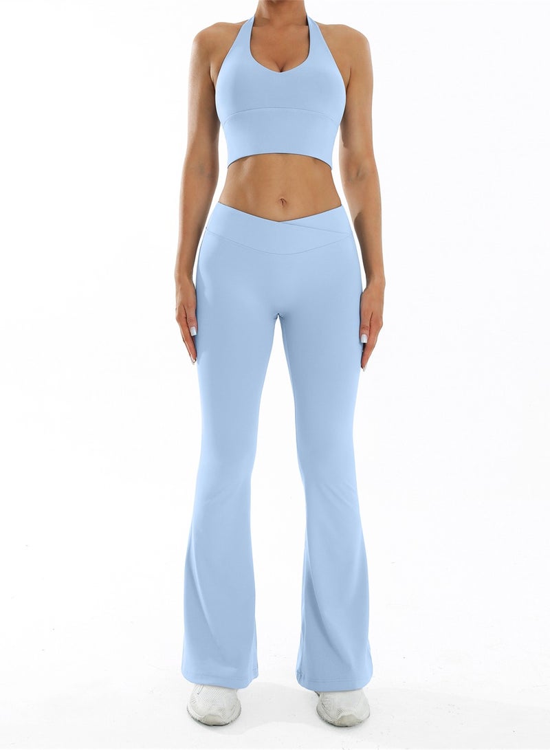 general Women 2PCS Sportswear Gym Workout Clothes Yoga Sets Sport Bra Push Up Flared Leggings Fitness Suits - Image 1