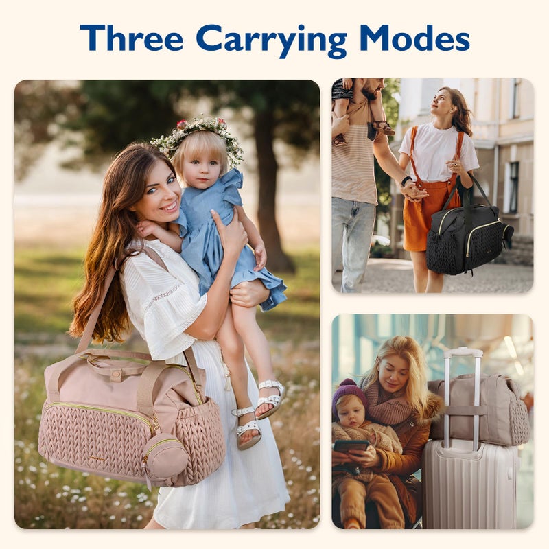 موممور mommore Diaper Bag Tote, Large Capacity Travel Diaper bags, Hospital Bag for Labor Delivery, Baby Bag with Pacifier Case, Changing Pad - Image 2