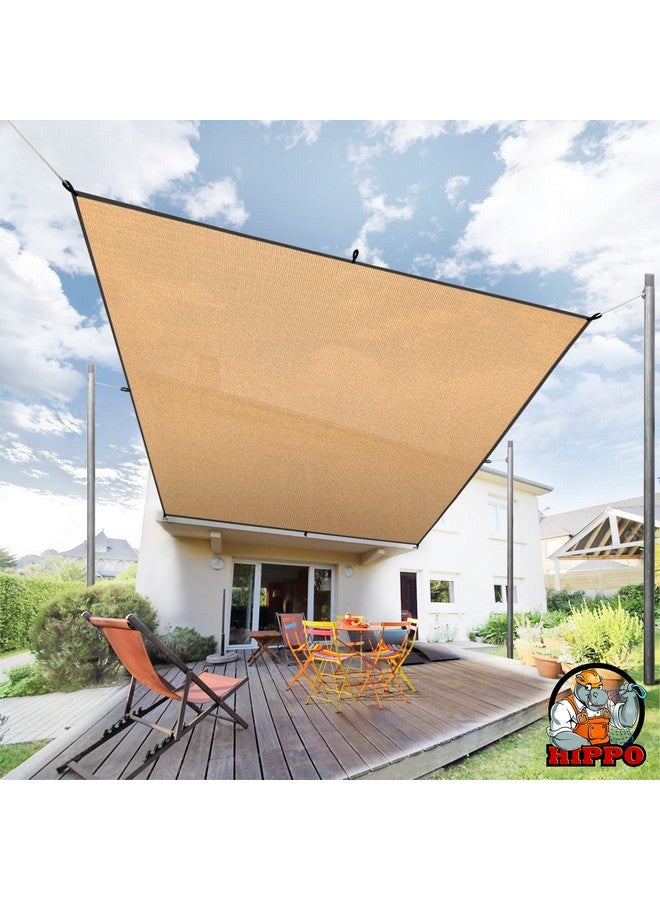 Hippo HIPPO Shade Sail with Polyester Band Affordable & Premium 150 GSM Sun Shade UV Block for Outdoor Car Parking (Beige, 9.5FTX13FT) - Image 1