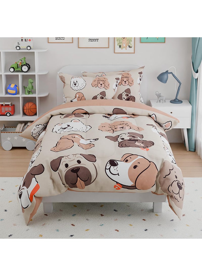 SANDJEST Dog Kids Bedding Set for Girls Boys  Ultra Soft Microfiber Comforter Set Twin Size 3-Pieces  Dogs Comforters Bed Sets for Kid Tween Teen Bedroom Decor  - Image 4