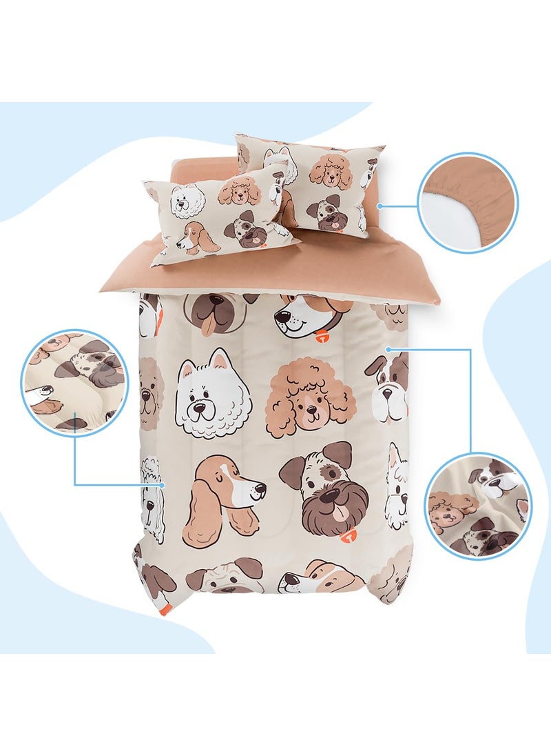 SANDJEST Dog Kids Bedding Set for Girls Boys  Ultra Soft Microfiber Comforter Set Twin Size 3-Pieces  Dogs Comforters Bed Sets for Kid Tween Teen Bedroom Decor  - Image 2