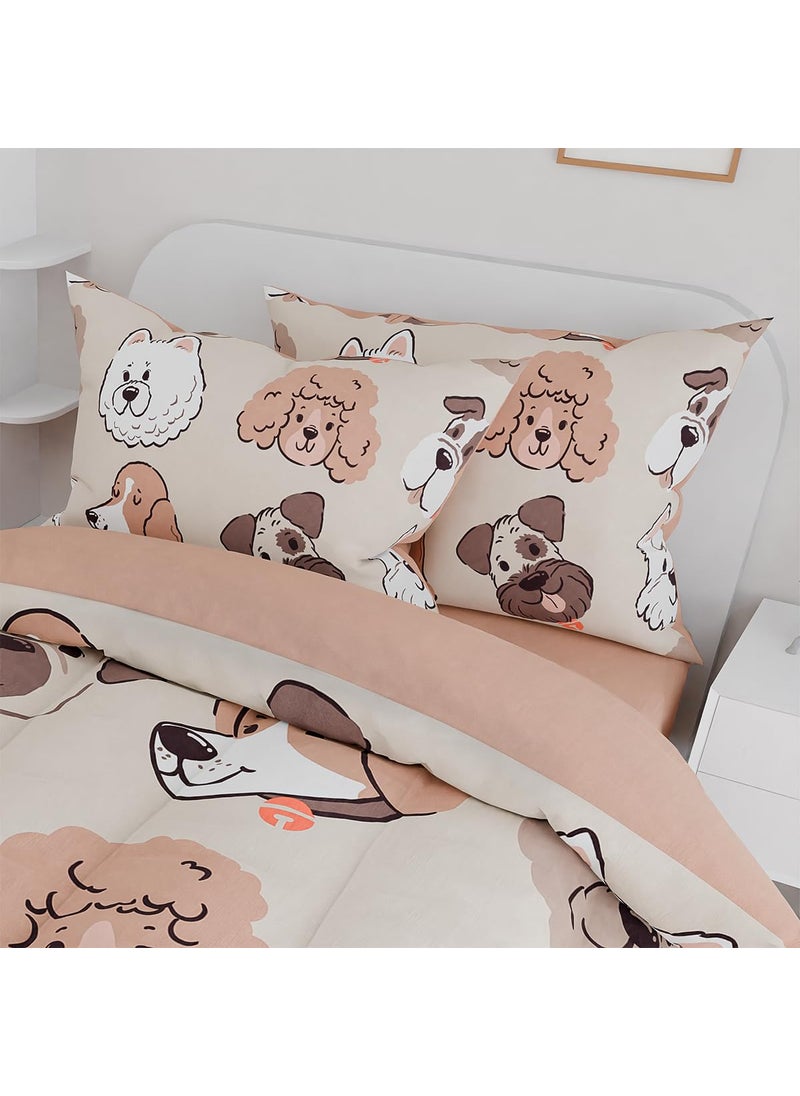SANDJEST Dog Kids Bedding Set for Girls Boys  Ultra Soft Microfiber Comforter Set Twin Size 3-Pieces  Dogs Comforters Bed Sets for Kid Tween Teen Bedroom Decor  - Image 5