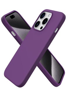 Compatible with iPhone 15 Pro Case, Liquid Silicone Case, Full Body Protective Cover, Shockproof, Slim Phone Case, Anti-Scratch Soft Microfiber Lining, 6.1 inch (Deep Purple)