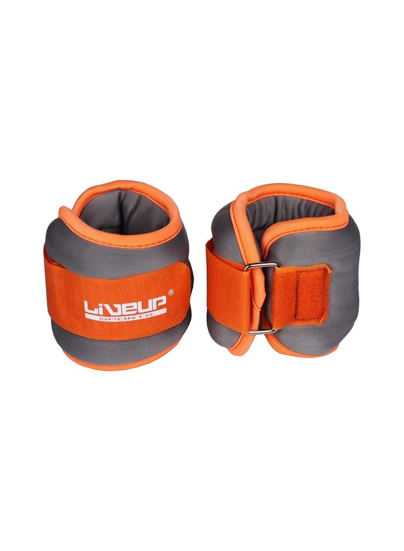Live up Sports 2 Pack 0.25kg Ankle and Wrist Weights for Training and Exercise, Orange Grey, 0.25kg, - Image 2