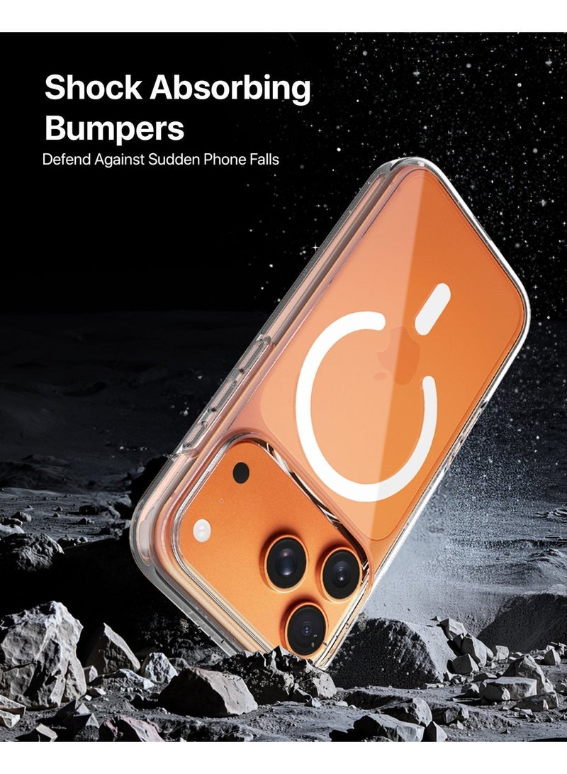 لانهاية غطاء iPhone 17 Pro Max فاخر شفاف – زيفو (شفاف)، متوافق مع MagSafe، اختبار سقوط بمعيار عسكري حتى 12 قدمًا، شفافية كريستالية، تقنية فعّالة لمقاومة الاصفرار، مادة هجينة، حواجز ممتصة للصدمات، مقاوم للخدوش، حواف مرتفعة - Image 4