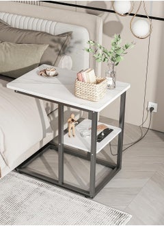 AGD Side Coffee Table with Tocket in White Marble Design  - Image 5
