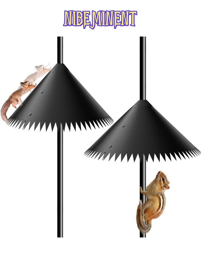 NIBEMINENT Squirrel Baffle for Bird Feeder Pole, Outdoor New Wrap Around Squirrel Baffle - 2 Pack (Black, 14 inch) - Image 1
