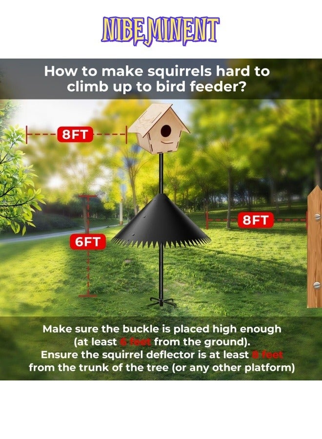 NIBEMINENT Squirrel Baffle for Bird Feeder Pole, Outdoor New Wrap Around Squirrel Baffle - 2 Pack (Black, 14 inch) - Image 5