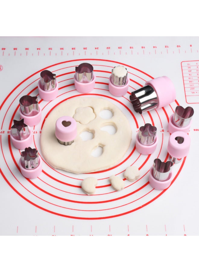 Baby Complementary Food Embossed Mold Biscuit Gadget Home Baking Set Children's Butterfly Surface Cutting Mold Fruit And Vegetable Cutting-Specifications:Small Carrot-Color:Cute Powder - Image 2