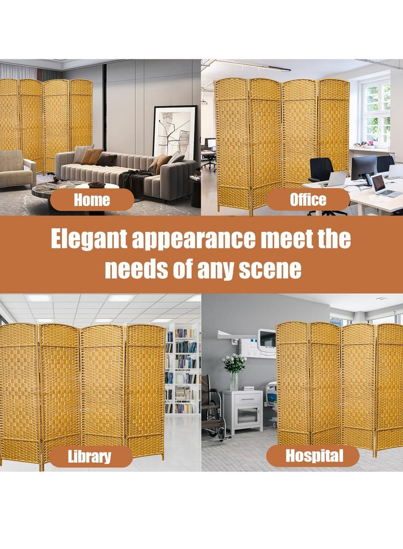 Generic 𝐅𝐅𝐃 Freestanding 4-Panel Privacy Screen | Lightweight & Durable Room Separator for Living Room, Bedroom, Office | Portable, No Assembly Required, Stylish Rattan Finish  - Image 5