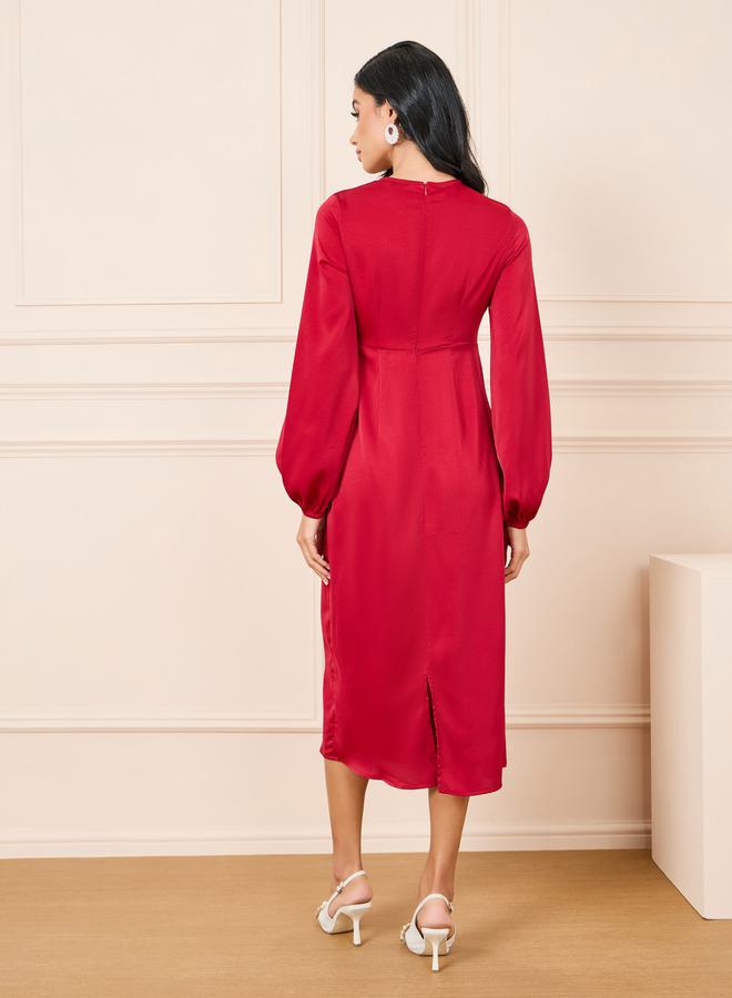 ستايلي فستان ميدي مزين بحلية منمقة بلؤلؤ - Image 4