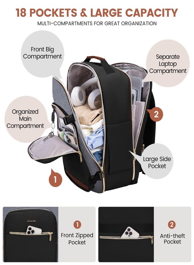 LOVEVOOK 40L Large Travel Backpack for Women Men, 17 Inch Carry on Backpack for Traveling on Airplane - Image 3