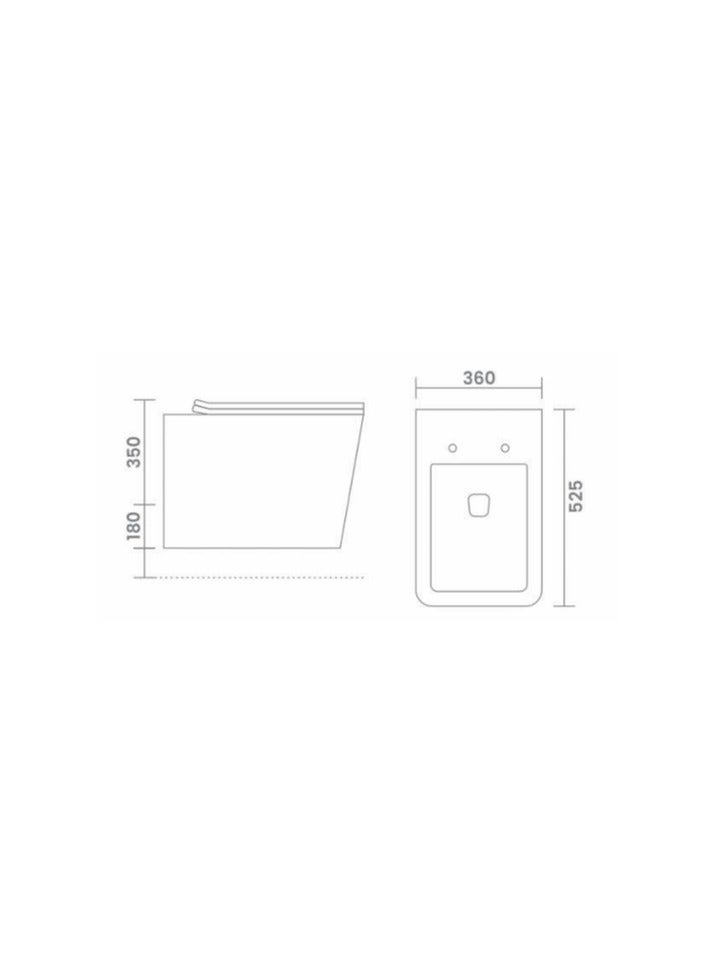 SONET 3061-White Wall-hung Toilet P-trap - Image 2