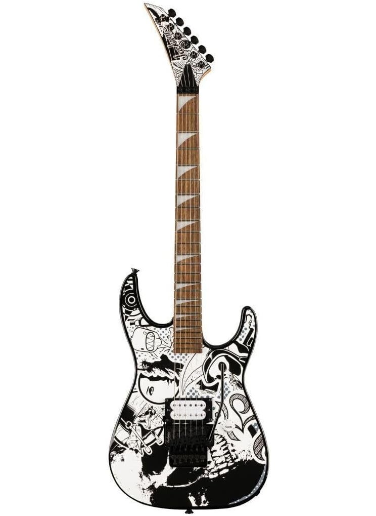 Jackson - Jackson X Series Dinky DK1 H 6String Solid Body Maple Electric Guitar RightHanded Skull Kaos Bundle with Protective Hard Shell Guitar Case 2 Items - Image 1