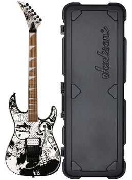 Jackson X Series Dinky DK1 H 6String Solid Body Maple Electric Guitar RightHanded Skull Kaos Bundle with Protective Hard Shell Guitar Case 2 Items