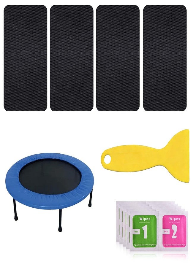 Orizizhic Self-Adhesive Trampoline Patch Repair Kit, 4 Rectangular Trampoline Repairing Tears with Scraper Wet Towel, Trampoline Accessories for Holes in Trampoline Mats Repairing Tears - Image 1