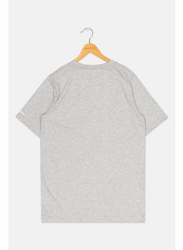 CONVERSE Kids Boy Sportswear Short Sleeve Outdoor T-Shirt, Grey Heather  - Image 2
