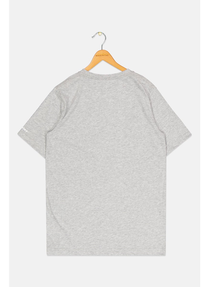 CONVERSE - Kids Boy Sportswear Short Sleeve Outdoor T-Shirt, Grey Heather - Image 1