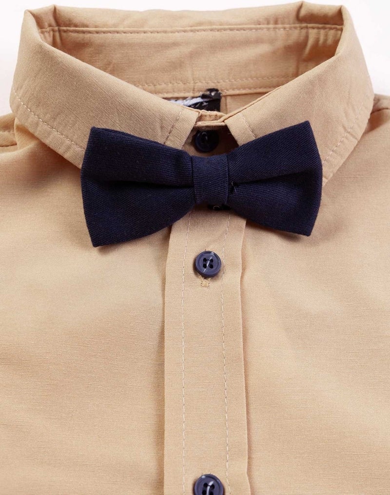Gold Class Kidswear Bow Tie Belt 4-Piece Boy Shirt Set - Image 4