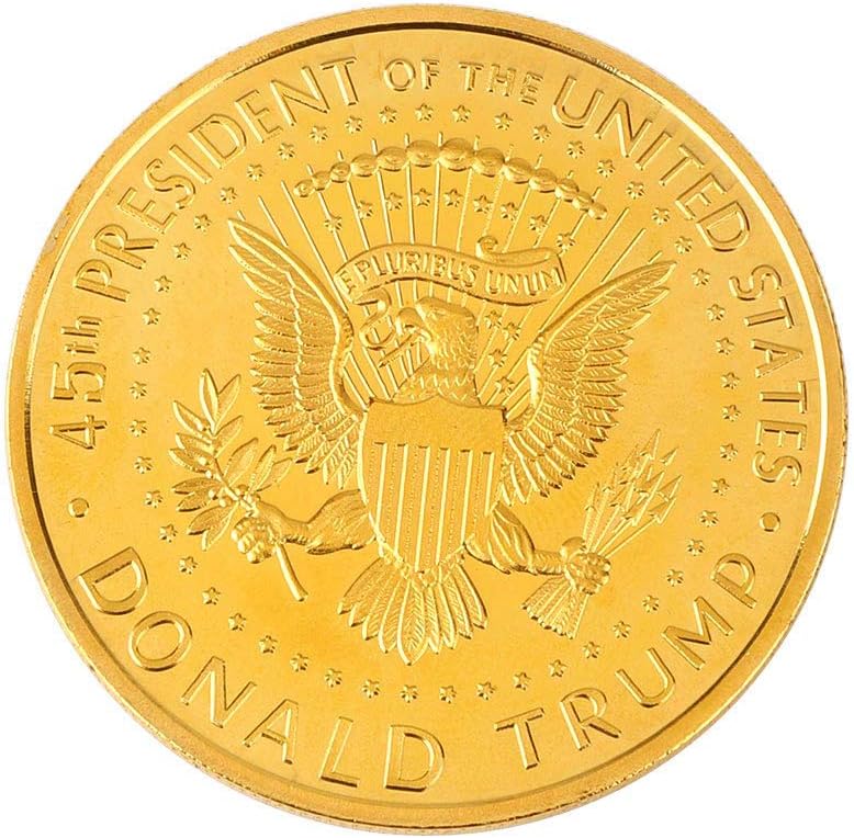 كلاراكو عملة دونالد ترامب الذهبية، عملة ذهبية مطلية بالذهب لعام 2019، الرئيس الخامس والأربعون - عبوة من 20 قطعة - Image 3