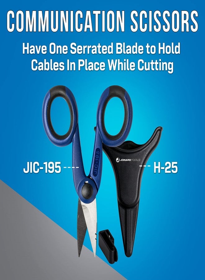 جونارد تولز طقم مقص وحقيبة اتصالات TK-395 من جونارد تولز مع مقص من الفولاذ المقاوم للصدأ وحقيبة أدوات مصبوبة، أزرق - Image 3