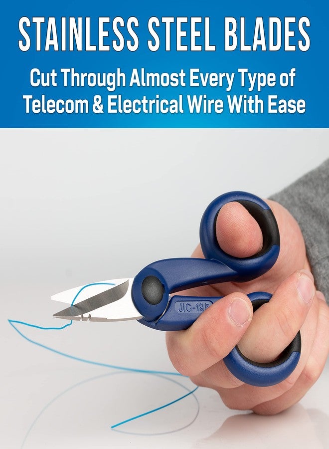 جونارد تولز طقم مقص وحقيبة اتصالات TK-395 من جونارد تولز مع مقص من الفولاذ المقاوم للصدأ وحقيبة أدوات مصبوبة، أزرق - Image 4