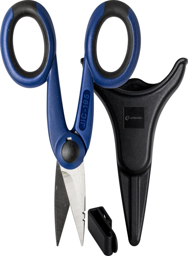 جونارد تولز طقم مقص وحقيبة اتصالات TK-395 من جونارد تولز مع مقص من الفولاذ المقاوم للصدأ وحقيبة أدوات مصبوبة، أزرق - Image 2