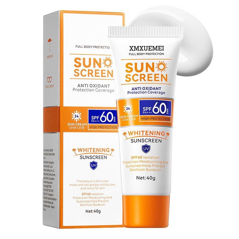 Face Sunscreen Cream SPF60 PATravel Size Sunscreen for FaceLightweight Sun Cream for All Skin TypesMoisturizing Sunblock Long Lasting Nongreasy Facial Moisturizer