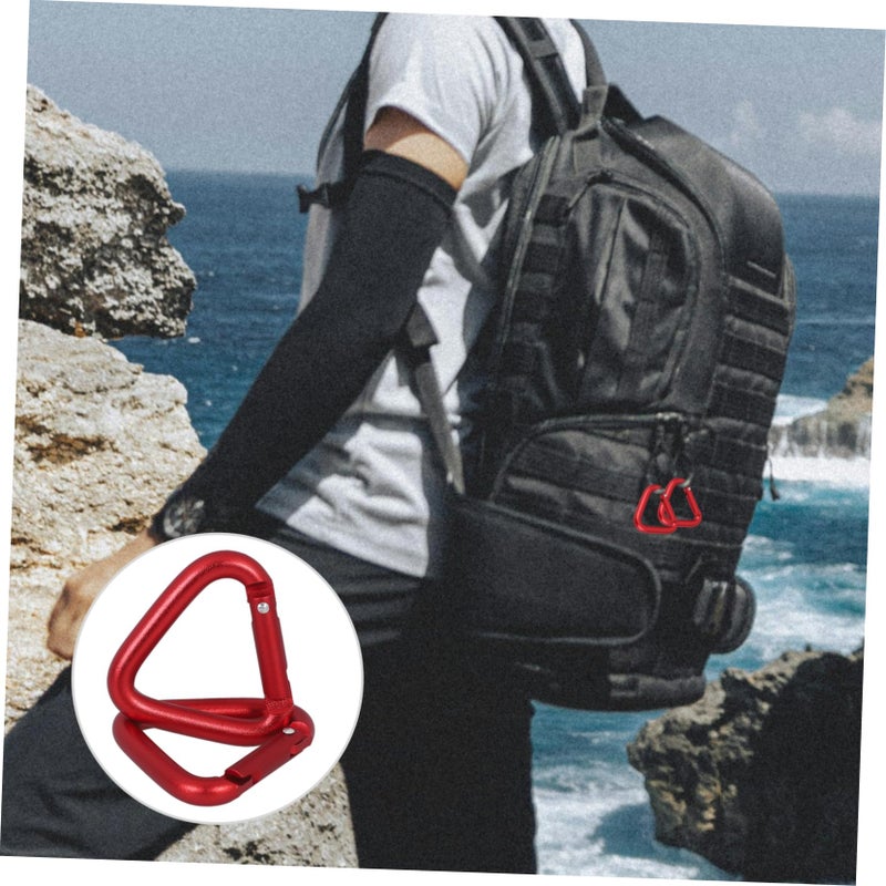 2Pcs Triangle Carabiner Clips Lightweight For Outdoor Hiking Mountaineering Keychain Accessories - Image 5